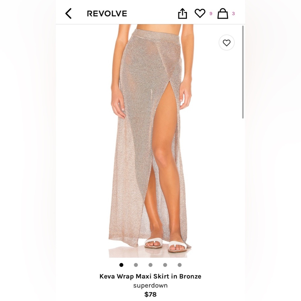 Gold Mesh Swim Coverup Sarong Skirt See Through